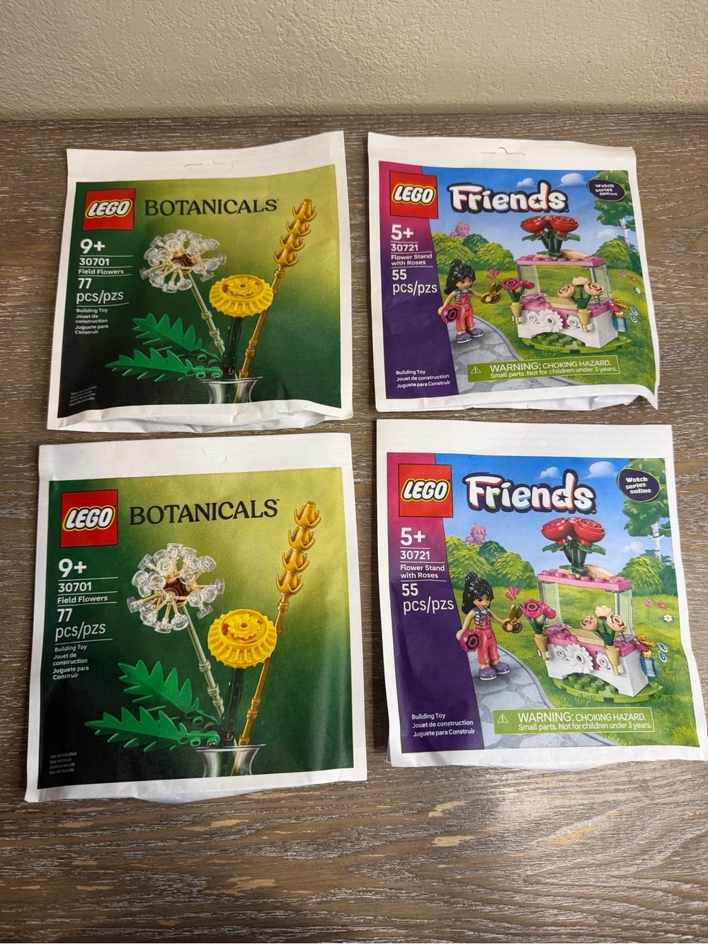 Lego botanicals field flowers set of 2 and Lego Friends 30721 set of 2